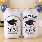 Personalised Graduation Cap PVC Can Cooler Cup Sleeve with Name and Year Graduation Party Ceremony Gift for Graduates