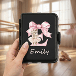Scatola portaoggetti con fiocco personalizzato Ballet Bunny Initial con nome della squadra di danza Regalo di anniversario per le ballerine di danza classica