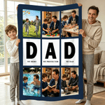 Coperta personalizzata a blocchi multicolore con foto Regalo di compleanno per la festa del papà per il nonno
