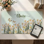 Personalized Birth Flower Non-Slip Large Size Mouse Pad Desk Mat with Name Game Room Daily Use Birthday Gift for Friend