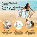 Personalisierte Mädchen Gone Beach schnell trocken überdimensioniert Strandtuch mit Namen und Jahr Sommer Strand Party Geburtstag Geschenk für Frauen Mädchen