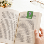 Personalized Birthstone Birth Flower Magnetic PU Leather Bookmark Clip with Name Reading Accessory Daily Use Birthday Gift for Women Book Lovers