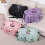 Personalized Cartoon Cheerleading Girl Waterproof Large Capacity Travel Bag with Name and Shoulder Strap Birthday Daily Use Gift for Girls