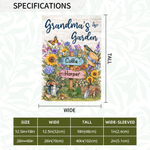 Personalised Butterfly Floral Vegetable Garden Flag with 1-8 Names and Text Balcony Outdoor Yard Decor Birthday Anniversary Gift for Family Gardener