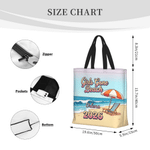 Personalized Girls Gone Beach Large Capacity Tote Bag with Name and Year Summer Vacation Beach Party Gift for Besties Women