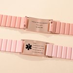 Bracelet d'alerte médicale étanche personnalisé avec symbole médical et nom - Cadeau de voyage à porter au quotidien pour les patients
