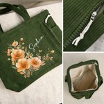 Sac à dos en velours côtelé de grande capacité avec nom Utilisation quotidienne Anniversaire Cadeau d'enterrement de vie de jeune fille pour elle