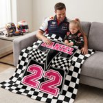 Henkilökohtainen Racing Design Soft Throw Blanket kanssa nimi ja numero Home Decor Isänpäivä Syntymäpäivä Lahja Man Racing Innostunut