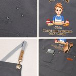 Tablier adulte personnalisé avec nom et personnage de dessin animé - Cadeau d'usage quotidien pour les femmes amoureuses de pâtisserie