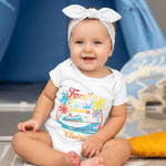 Personalized Cruise Ship Coconut Tree 100% Cotton Baby Bodysuit T-shirt with Name and Year Beach Party Family Reunion Gift for Family Kids