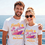 Personalized Cruise Ship Coconut Tree 100% Cotton Baby Bodysuit T-shirt with Name and Year Beach Party Family Reunion Gift for Family Kids