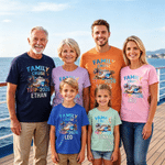 Personalized Cruise Ship Coconut Tree 100% Cotton Baby Bodysuit T-shirt with Name and Year Beach Party Family Reunion Gift for Family Kids