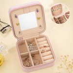 Personalizado Toile De Jouy Lazo PU Cuero Joyero Portátil con Letra Viaje Cumpleaños Aniversario Regalo para Mujeres Niñas