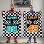 Henkilökohtainen Racing Design Soft Throw Blanket kanssa nimi ja numero Home Decor Isänpäivä Syntymäpäivä Lahja Man Racing Innostunut