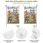 Personalised Butterfly Floral Vegetable Garden Flag with 1-8 Names and Text Balcony Outdoor Yard Decor Birthday Anniversary Gift for Family Gardener
