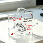 Personalized Animal Pattern Transparent Acrylic Plaque with Names and Title Father's Day Birthday Gift for Dad Grandfather