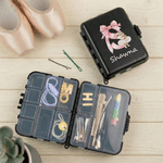 Scatola portaoggetti con fiocco personalizzato Ballet Bunny Initial con nome della squadra di danza Regalo di anniversario per le ballerine di danza classica