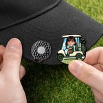 Personalised Cartoon Character Kid Face Photo Golf Cart Marker Magnetic Hat Clip with Name Father's Day Birthday Gift for Dad Golf Lovers