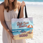 Personalized Girls Gone Beach Large Capacity Tote Bag with Name and Year Summer Vacation Beach Party Gift for Besties Women