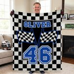 Henkilökohtainen Racing Design Soft Throw Blanket kanssa nimi ja numero Home Decor Isänpäivä Syntymäpäivä Lahja Man Racing Innostunut