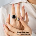 Henkilökohtainen Birthstones Heat-aktivoitu piilotettu valokuva Sterling Silver Ring tekstiä Muistettava korut syntymäpäivä vuosipäivä lahja pariskunnalle Äiti