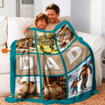 Coperta personalizzata a blocchi multicolore con foto Regalo di compleanno per la festa del papà per il nonno