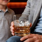 Personlig Vintage svart-hvitt foto 10 oz Rock Whisky Glass med tekst og år Farsdag Bursdagsgave til pappa mamma