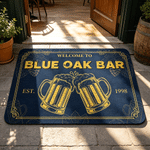 Personalized Welcome to Beer Print Effect Doormat with Year and Text Beer Bar Accessory Opening Gift for Beer Lover