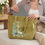 Sac à dos en velours côtelé de grande capacité avec nom Utilisation quotidienne Anniversaire Cadeau d'enterrement de vie de jeune fille pour elle