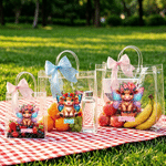 Personalizada Nacimiento Flor Mariposa Alas Lindo Highland Vaca Bolsa de Regalo con Nombre y Lazo Rosa Azul Cinta Uso Diario Regalo de Cumpleaños para Niñas Niños