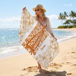 Personalized Floral Quick Dry Oversized Beach Towel with School Name and Name Travel Essentials Beach Party Graduation Gift for Friends Graduates
