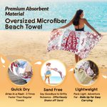 Personalized Floral Quick Dry Oversized Beach Towel with School Name and Name Travel Essentials Beach Party Graduation Gift for Friends Graduates