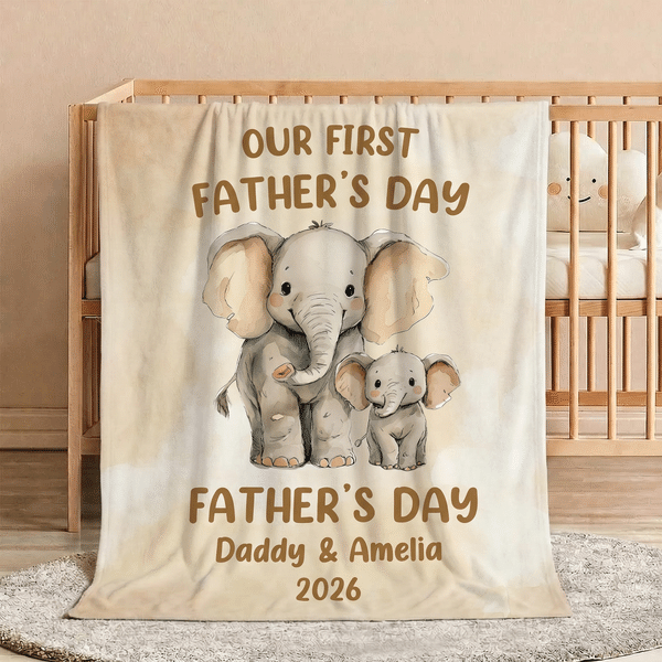 Couverture personnalisée pour la fête des pères avec nom et année Cadeau de fête des pères pour nouveau papa Nouveau-né