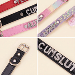 Personalizado Rhinestone Gargantilla de cuero collar ajustable con el nombre de Cosplay Cumpleaños Aniversario Día de San Valentín regalos para ella