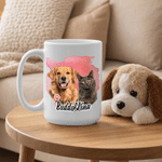 Personalised Watercolour Pet Photo 11 oz 15 oz Ceramic Mug with Name Daily Use Birthday Pet Party Gift for Pet Lovers Friends