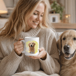 Personalised Watercolour Pet Photo 11 oz 15 oz Ceramic Mug with Name Daily Use Birthday Pet Party Gift for Pet Lovers Friends
