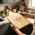 Personalized Identity Established Date Wooden Charcuterie Cutting Board with Grip Daily Use Father's Day Gift for Dad Grandpa