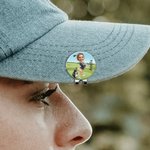 Gepersonaliseerde gezichtsfoto Cartoon Karakter Golfbal Marker Magnetische Hoed Clip met Naam Verjaardag Game Day Gift voor Golfspeler