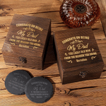 Personalised Our Dad Title Whiskey Glass 4 Stones Wooden Box Set with Name Birthday Father's Day Gift for Dad Grandad