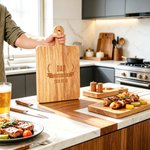 Personalized Identity Established Date Wooden Charcuterie Cutting Board with Grip Daily Use Father's Day Gift for Dad Grandpa
