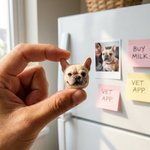 Personalized 3D Pet Head Portrait Sculpture Magnetic Wooden Frame Set with Text Desk Decor Birthday Keepsake Gift for Cat Dog Pet Lovers