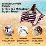 Personalized Colorful Star Oversized Quick Dry Microfiber Beach Towel with Name Beach Pool Party Birthday Gift for Girls Friends