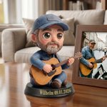 Personalisierte Mini-Me 3D-Figur nach Foto | mit eingraviertem Wunschtext auf Sockel | Wohndeko | Jahrestag Geburtstag Geschenk für Familie Freunde