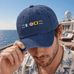 Personalizzato ricamato Nautical Flags Baseball Cap con nome Daily Wear Festa del papà regalo per la famiglia padre