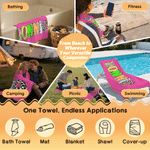 Asciugamano da spiaggia in microfibra ad asciugatura rapida con nome personalizzato a scacchiera multicolore Regalo di compleanno estivo per amici e famiglia