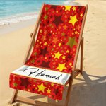 Personalized Colorful Star Oversized Quick Dry Microfiber Beach Towel with Name Beach Pool Party Birthday Gift for Girls Friends
