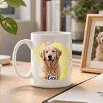 Personalised Watercolour Pet Photo 11 oz 15 oz Ceramic Mug with Name Daily Use Birthday Pet Party Gift for Pet Lovers Friends