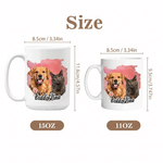 Personalised Watercolour Pet Photo 11 oz 15 oz Ceramic Mug with Name Daily Use Birthday Pet Party Gift for Pet Lovers Friends