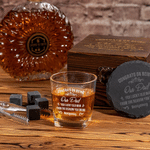 Personalised Our Dad Title Whiskey Glass 4 Stones Wooden Box Set with Name Birthday Father's Day Gift for Dad Grandad