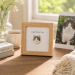 Personalized 3D Pet Head Portrait Sculpture Magnetic Wooden Frame Set with Text Desk Decor Birthday Keepsake Gift for Cat Dog Pet Lovers